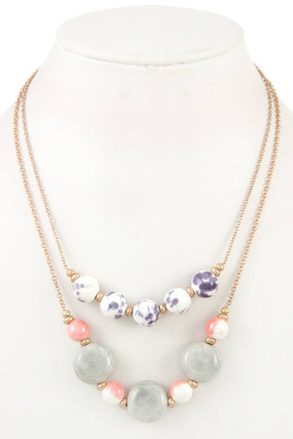 Double row ball bead necklace