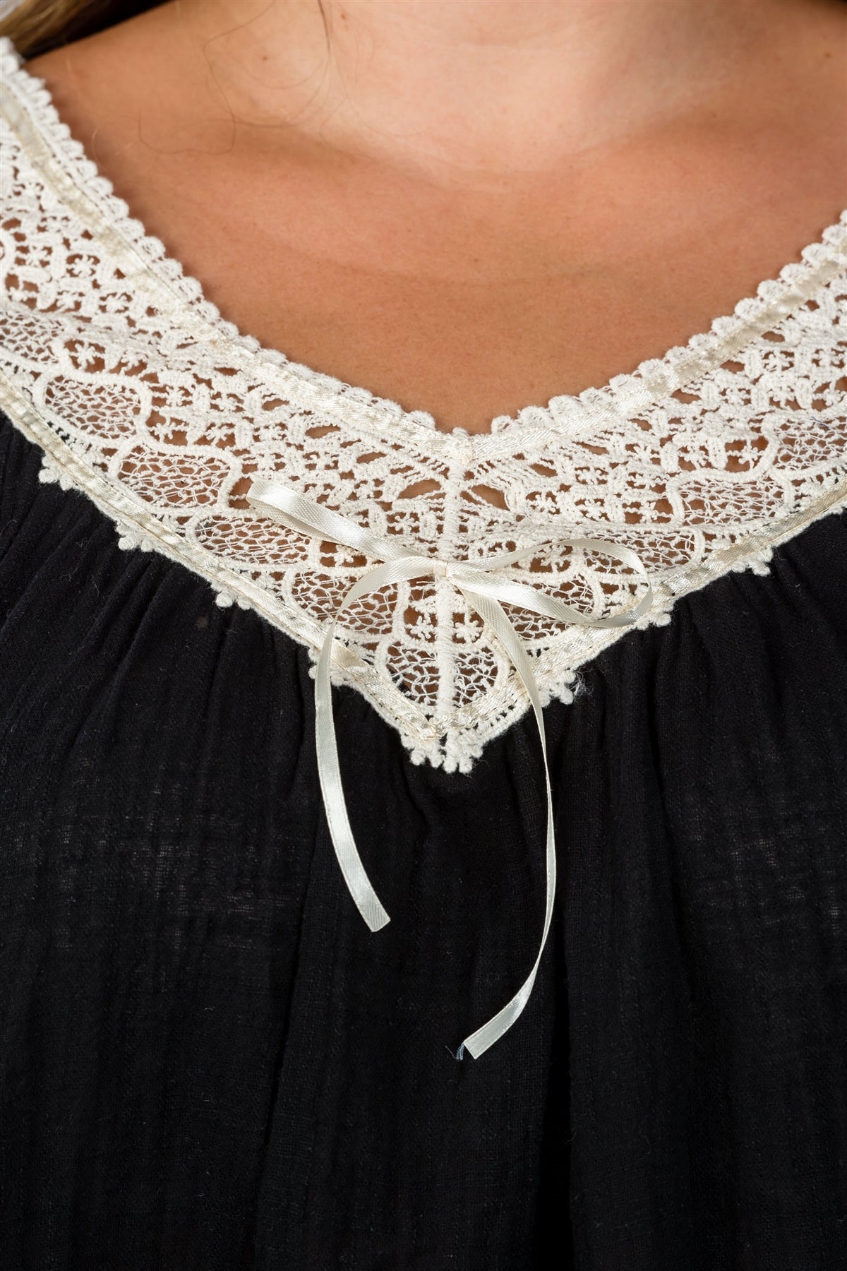 Ladies fashion plus size beige floral lace crochet tunic top