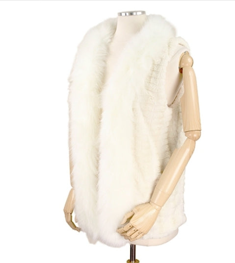 Faux Fur Collar Vest 