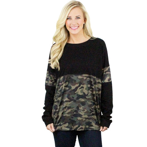 Spirit Jersey Long Sleeve with Camouflage Print